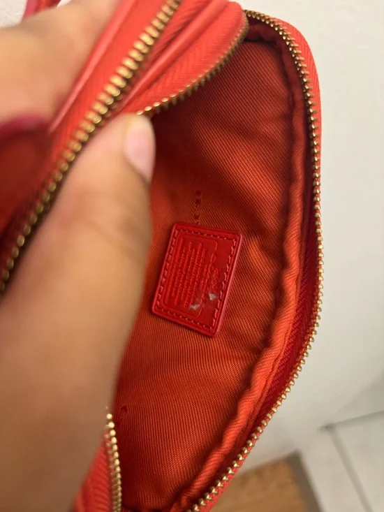 Coach Red Pebbled Leather Camera Crossbody Bag - Picture 3 of 4